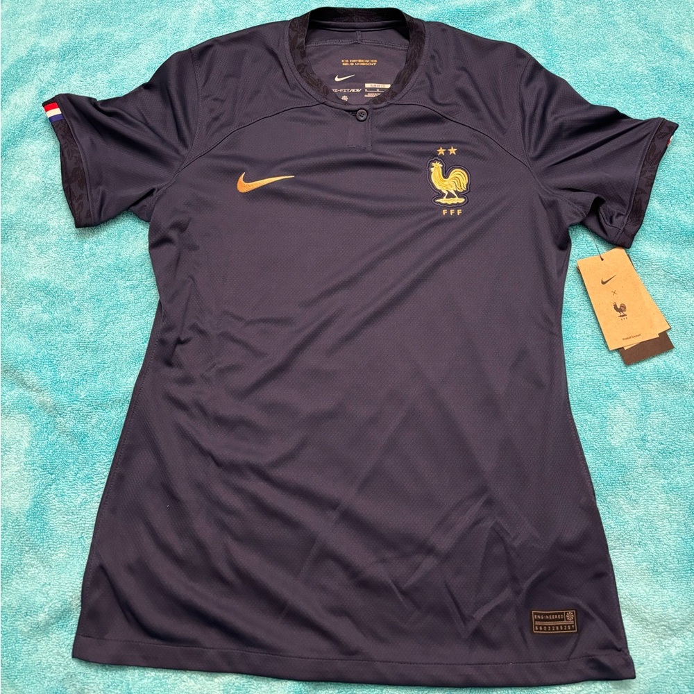 Nike France National Soccer Team 2022/23 Women’s Navy Blue Jersey Size Medium